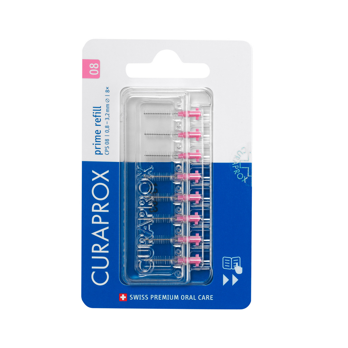 CPS 08 prime Interdentalbürsten, pink, 8er refill
