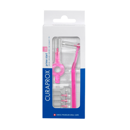 CPS 08 prime start Interdentalbürsten-Set, pink, 5 Bürsten + 2 Halter